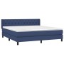 Cama box spring con colchón tela azul 160x200 cm de vidaXL, Camas y somieres - Ref: Foro24-3129967, Precio: 512,83 €, Descuen...