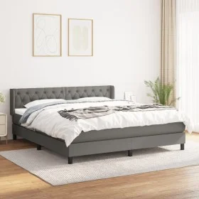 Box spring bed with dark gray fabric mattress 160x200 cm by vidaXL, Beds and slatted bases - Ref: Foro24-3129962, Price: 516,...
