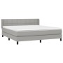 Cama box spring con colchón tela gris claro 160x200 cm de vidaXL, Camas y somieres - Ref: Foro24-3129721, Precio: 505,31 €, D...