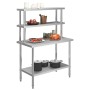 Mesa de trabajo de cocina con estante acero inox 120x60x150 cm de vidaXL, Restauración - Ref: Foro24-3054470, Precio: 259,99 ...