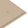 Banco de jardín madera maciza de teca con cojín beige 112 cm en Bancos de jardín | Comprar online en Foru.es