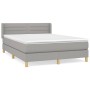 Cama box spring con colchón tela gris claro 140x200 cm de vidaXL, Camas y somieres - Ref: Foro24-3130353, Precio: 430,30 €, D...