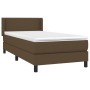 Cama box spring con colchón tela marrón oscuro 90x200 cm de vidaXL, Camas y somieres - Ref: Foro24-3129604, Precio: 294,66 €,...