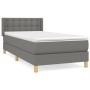 Cama box spring con colchón tela gris oscuro 100x200 cm de vidaXL, Camas y somieres - Ref: Foro24-3130570, Precio: 319,98 €, ...