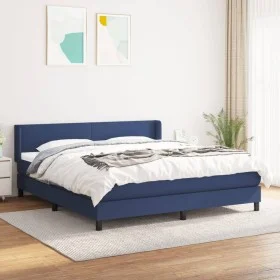 Cama box spring con colchón tela azul 160x200 cm de vidaXL, Camas y somieres - Ref: Foro24-3129567, Precio: 487,99 €, Descuen...