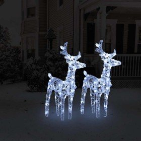 Renos de Navidad 2 unidades 80 LED blanco frío acrílico en Decoración Festiva y Estacional | Comprar online en Foru.es