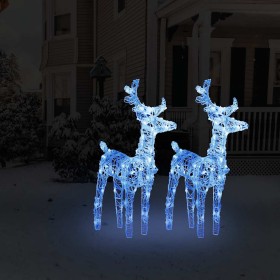 Renos de Navidad 2 unidades 80 LED acrílico azul en Decoración Festiva y Estacional | Comprar online en Foru.es