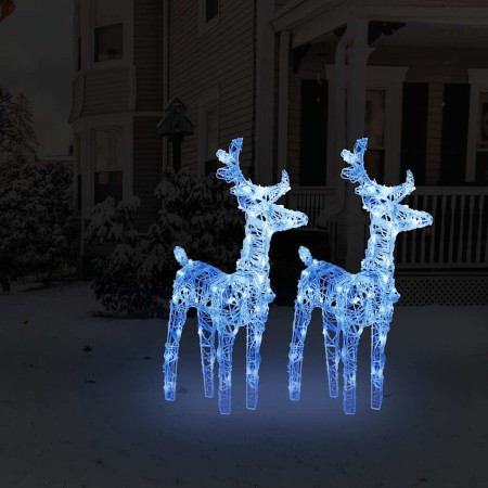 Renos de Navidad 2 unidades 80 LED acrílico azul en Decoración Festiva y Estacional | Comprar online en Foru.es