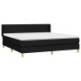 Cama box spring con colchón tela negro 180x200 cm de vidaXL, Camas y somieres - Ref: Foro24-3130131, Precio: 567,42 €, Descue...