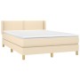 Cama box spring con colchón tela color crema 140x200 cm de vidaXL, Camas y somieres - Ref: Foro24-3130198, Precio: 434,61 €, ...