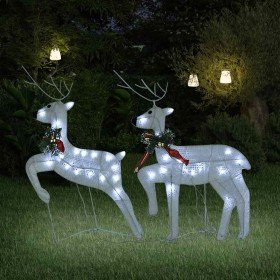Renos de Navidad 2 unidades 40 LED blanco en Decoración Festiva y Estacional | Comprar online en Foru.es
