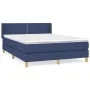 Box spring bed with blue fabric mattress 140x200 cm by vidaXL, Beds and slatted bases - Ref: Foro24-3130199, Price: 430,38 €,...