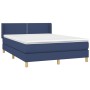 Cama box spring con colchón tela azul 140x200 cm de vidaXL, Camas y somieres - Ref: Foro24-3130199, Precio: 443,43 €, Descuen...