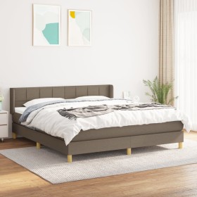 Cama box spring con colchón tela gris taupe 160x200 cm de vidaXL, Camas y somieres - Ref: Foro24-3130285, Precio: 508,94 €, D...