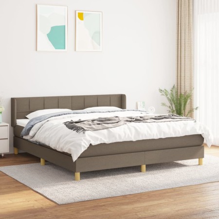 Cama box spring con colchón tela gris taupe 160x200 cm de vidaXL, Camas y somieres - Ref: Foro24-3130285, Precio: 508,94 €, D...