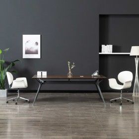 Silla de oficina giratoria de cuero sintético blanco de vidaXL, Sillas de oficina - Ref: Foro24-3054825, Precio: 154,92 €, De...