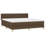 Cama box spring con colchón tela marrón oscuro 180x200 cm de vidaXL, Camas y somieres - Ref: Foro24-3130292, Precio: 552,57 €...