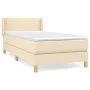 Box spring bed with cream fabric mattress 100x200 cm by vidaXL, Beds and slatted bases - Ref: Foro24-3130094, Price: 299,26 €...