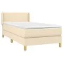 Box spring bed with cream fabric mattress 100x200 cm by vidaXL, Beds and slatted bases - Ref: Foro24-3130094, Price: 299,26 €...