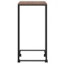 Mesa auxiliar con ruedas de contrachapado negro 40x30x63,5 cm en Mesas de centro | Comprar online en Foru.es