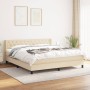 Cama box spring con colchón tela color crema 160x200 cm de vidaXL, Camas y somieres - Ref: Foro24-3129966, Precio: 552,99 €, ...