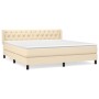 Cama box spring con colchón tela color crema 160x200 cm de vidaXL, Camas y somieres - Ref: Foro24-3129966, Precio: 552,99 €, ...