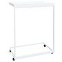 Mesa auxiliar con ruedas de contrachapado blanco 55x35x70 cm en Mesas de centro | Comprar online en Foru.es