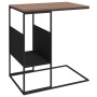 Mesa auxiliar de madera contrachapada negro 55x36x59,5 cm en Mesas de centro | Comprar online en Foru.es
