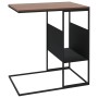 Mesa auxiliar de madera contrachapada negro 55x36x59,5 cm en Mesas de centro | Comprar online en Foru.es