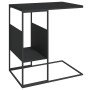 Mesa auxiliar de madera contrachapada negra 55x36x59,5 cm en Mesas de centro | Comprar online en Foru.es