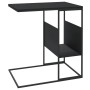 Mesa auxiliar de madera contrachapada negra 55x36x59,5 cm en Mesas de centro | Comprar online en Foru.es