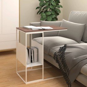 Mesa auxiliar de madera contrachapada blanca 55x36x59,5 cm en Mesas de centro | Comprar online en Foru.es
