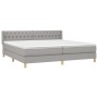 Cama box spring con colchón tela gris claro 200x200 cm de vidaXL, Camas y somieres - Ref: Foro24-3130537, Precio: 583,72 €, D...