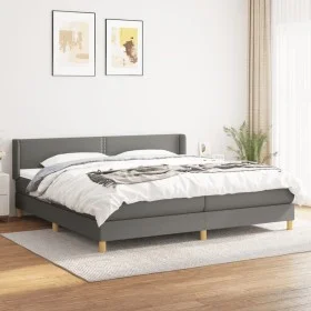 Box spring bed with dark gray fabric mattress 200x200 cm by vidaXL, Beds and slatted bases - Ref: Foro24-3130218, Price: 566,...