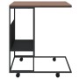 Mesa auxiliar con ruedas madera ingeniería negra 55x36x63,5 cm en Mesas de centro | Comprar online en Foru.es
