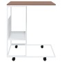 Mesa auxiliar con ruedas madera ingeniería blanco 55x36x63,5 cm en Mesas de centro | Comprar online en Foru.es
