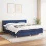 Box spring bed with blue fabric mattress 160x200 cm by vidaXL, Beds and slatted bases - Ref: Foro24-3130527, Price: 500,86 €,...