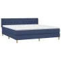 Box spring bed with blue fabric mattress 160x200 cm by vidaXL, Beds and slatted bases - Ref: Foro24-3130527, Price: 500,86 €,...