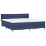 Cama box spring con colchón tela azul 160x200 cm de vidaXL, Camas y somieres - Ref: Foro24-3130527, Precio: 512,76 €, Descuen...