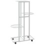 Soporte para flores 4 alturas y ruedas hierro blanco 44x23x80cm en Soportes para macetas | Comprar online en Foru.es