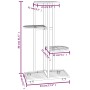 Soporte para flores 4 alturas y ruedas hierro blanco 44x23x80cm en Soportes para macetas | Comprar online en Foru.es