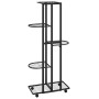 Soporte para flores 5 alturas y ruedas hierro negro 44x23x100cm en Soportes para macetas | Comprar online en Foru.es