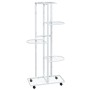 Soporte para flores 5 alturas ruedas hierro blanco 44x23x100cm en Soportes para macetas | Comprar online en Foru.es