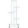 Soporte para flores 5 alturas ruedas hierro blanco 44x23x100cm en Soportes para macetas | Comprar online en Foru.es