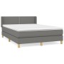 Cama box spring con colchón tela gris oscuro 140x200 cm de vidaXL, Camas y somieres - Ref: Foro24-3130194, Precio: 420,00 €, ...
