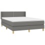 Cama box spring con colchón tela gris oscuro 140x200 cm de vidaXL, Camas y somieres - Ref: Foro24-3130194, Precio: 420,00 €, ...
