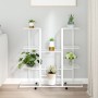 Soporte para flores con ruedas hierro blanco 94,5x24,5x91,5 cm en Soportes para macetas | Comprar online en Foru.es