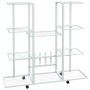 Soporte para flores con ruedas hierro blanco 94,5x24,5x91,5 cm en Soportes para macetas | Comprar online en Foru.es