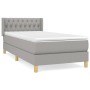 Cama box spring con colchón tela gris claro 90x200 cm de vidaXL, Camas y somieres - Ref: Foro24-3130481, Precio: 315,35 €, De...