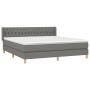 Cama box spring con colchón tela gris oscuro 180x200 cm de vidaXL, Camas y somieres - Ref: Foro24-3130530, Precio: 596,43 €, ...